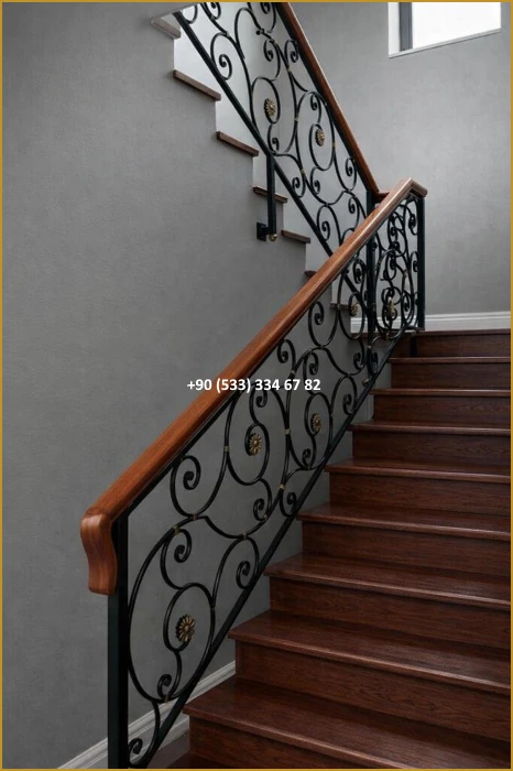 MERDİVEN KORKULUKLARI- MERDİVEN KORKULUK TASARIMI- FERFORJE MERDİVEN KORKULUK MODELLERİ fiy8527